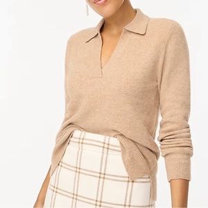 J. Crew Sweater Size XS Wool Blend Extra Soft Polo Beige Neutral Lagenlook